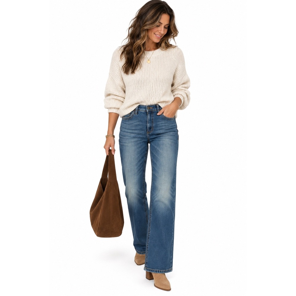 Wrangler Willow Riding Jeans Women Western Bootcut Stretch Denim Blue